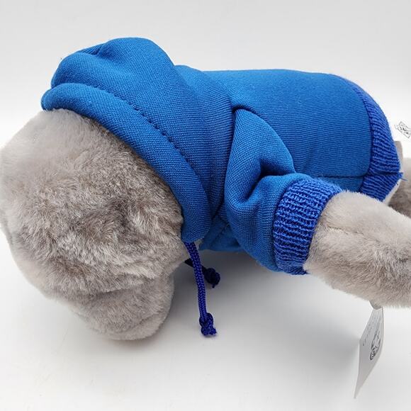 Petting Zoo Manatee Plush 10" Dallas World Aquarium Gray Fur Blue Hoodie Stuffed - Picture 10 of 11
